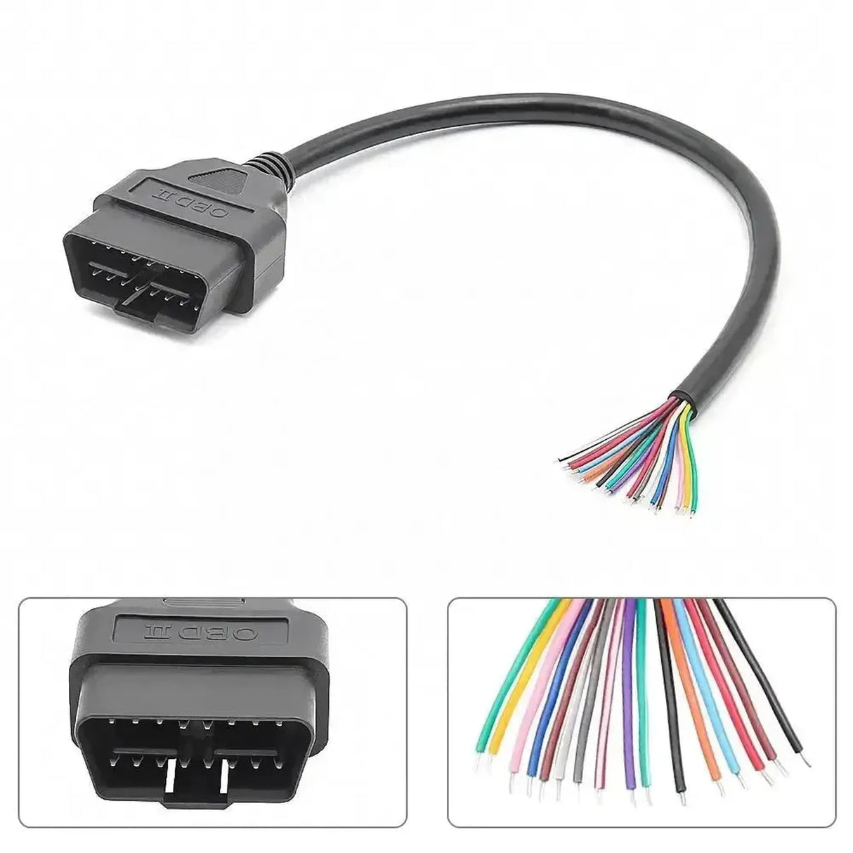 16-poliger OBD2-Stecker (männlich) mit 16 offenen Endkabeln (30 cm) | Zubehör