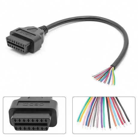 16-poliger OBD2 Stecker (Weiblich) mit 16 offenen Endkabeln (30 cm) | Zubehör