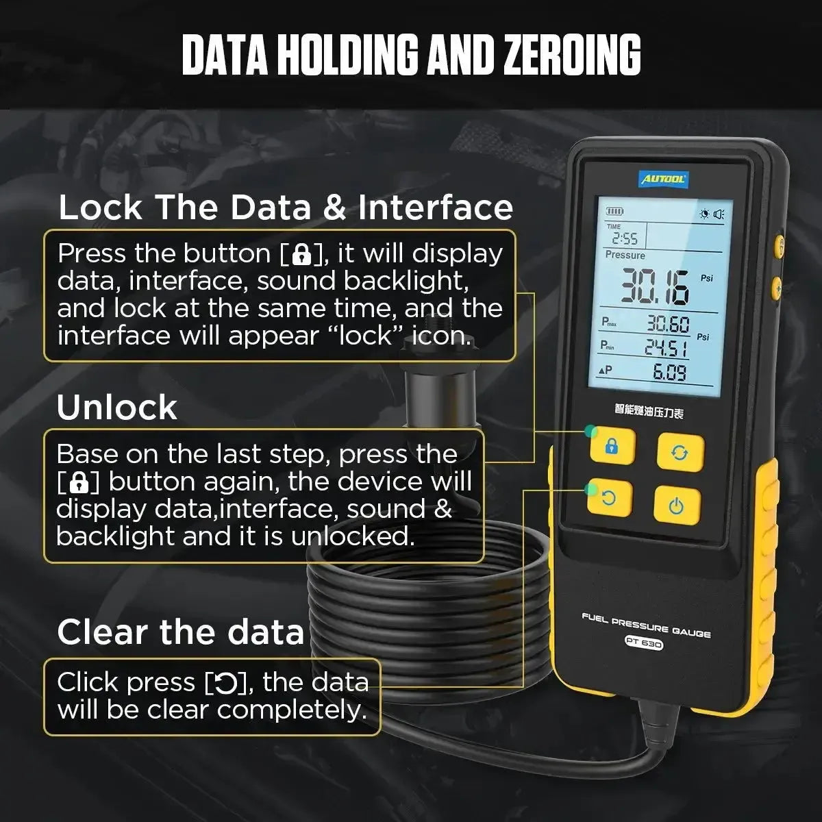 Autool PT630 | Kraftstoffdrucktester