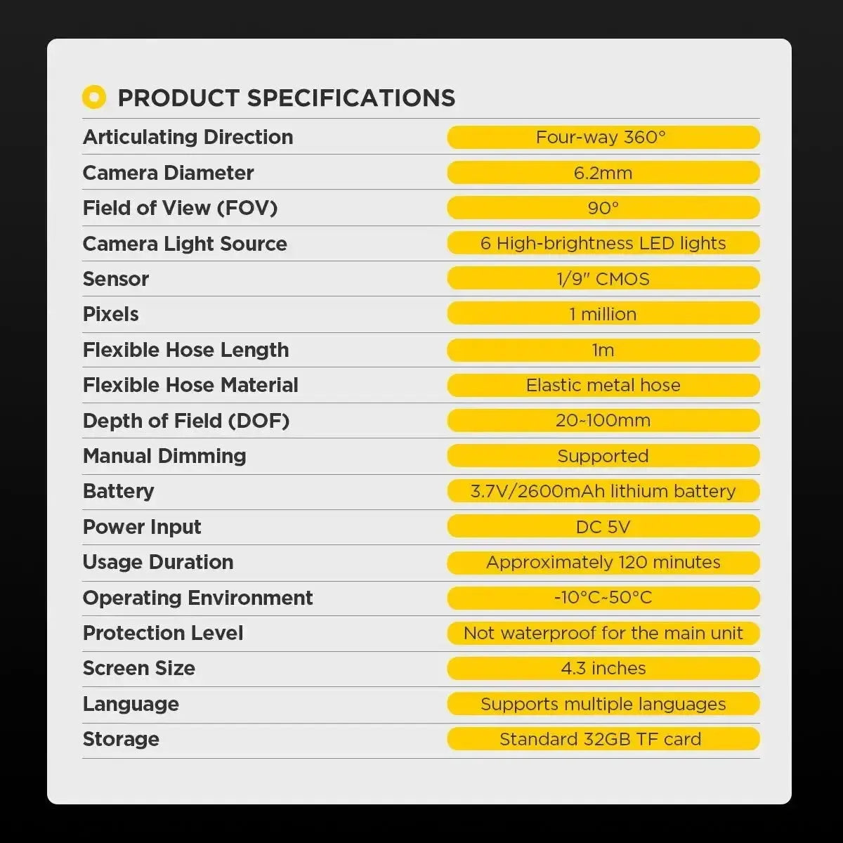 Autool SVB308 | Inspektionskamera (6.2 mm)