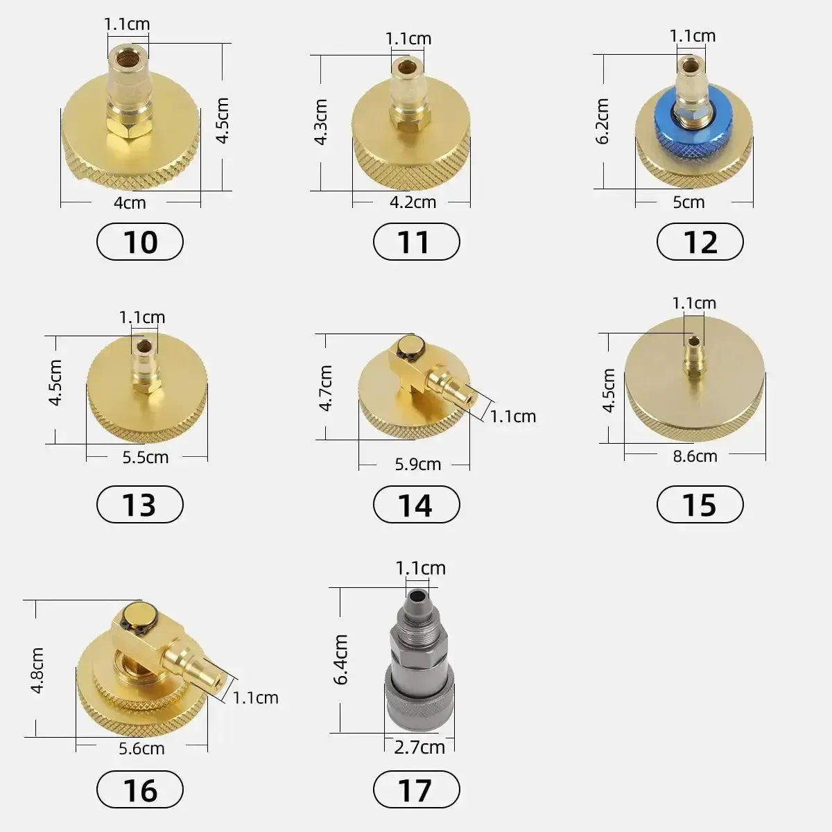 Remvloeistofreservoir Adapter Set 17-teilig