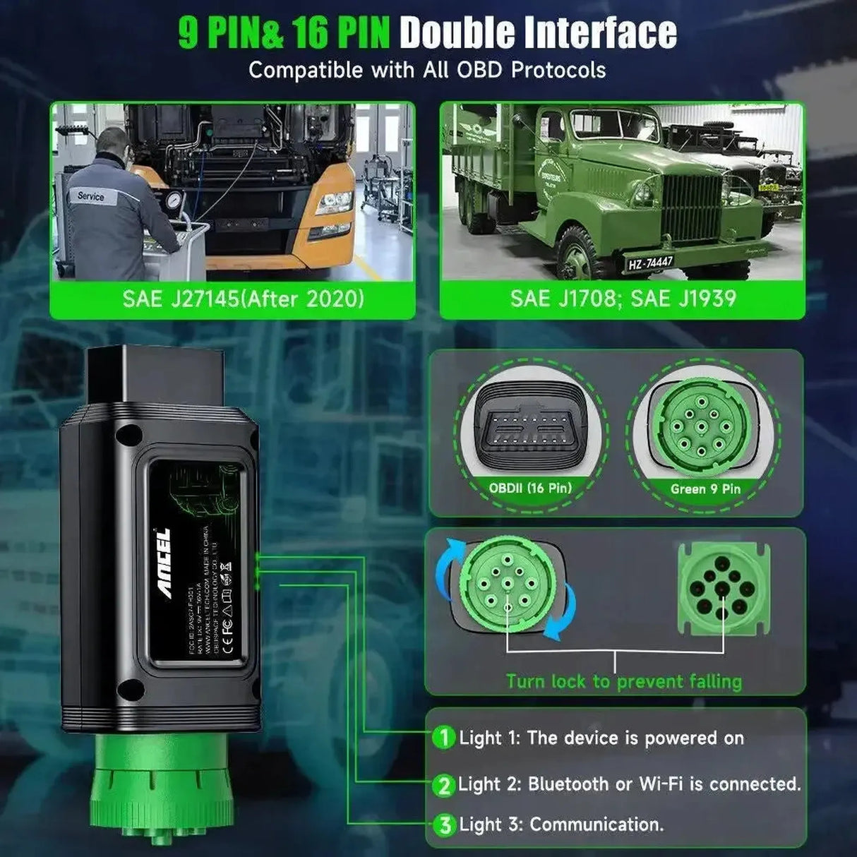 Ancel HD100 Lastkraftwagen Diagnosegerät