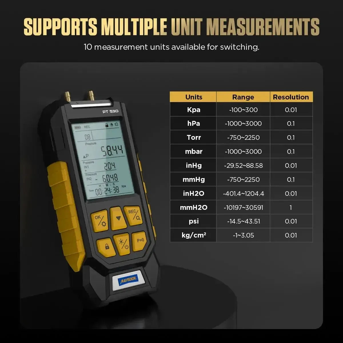 Autool PT530 | Luchtdrucktester