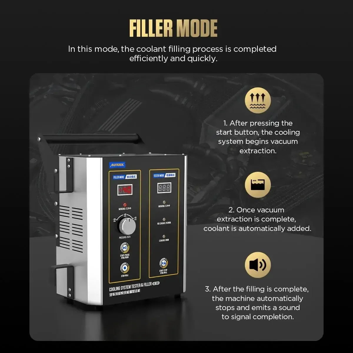 Autool SC301 | Kühlflüssigkeitstester & Entlüfter