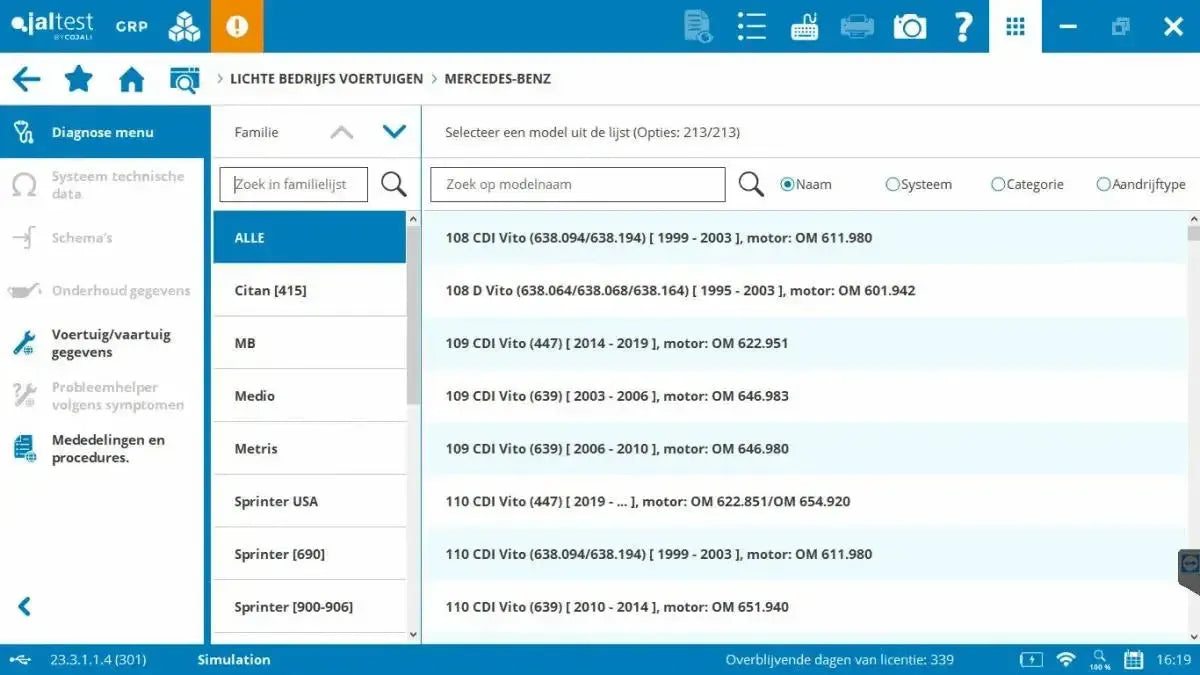 Jaltest LCV (Leichtes Nutzfahrzeug) Diagnosegerät