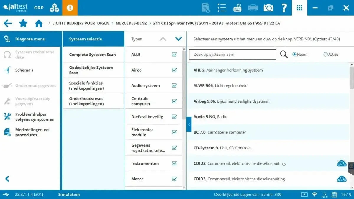 Jaltest LCV (Leichtes Nutzfahrzeug) Diagnosegerät