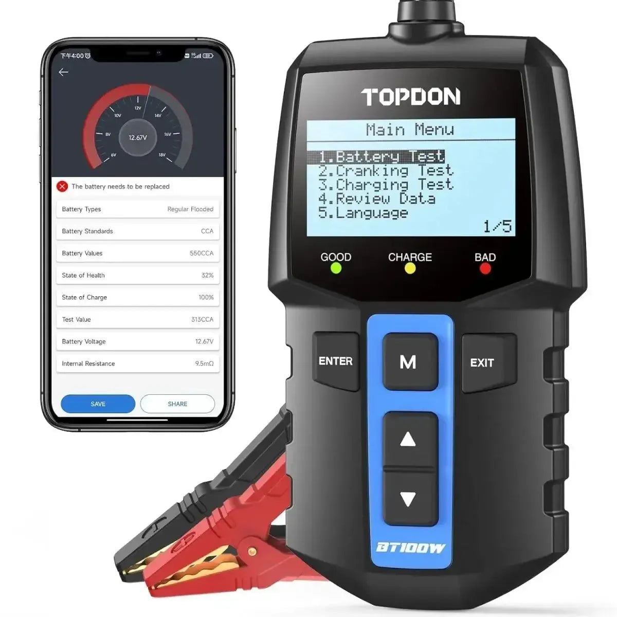 Topdon BT100W | Batterietester