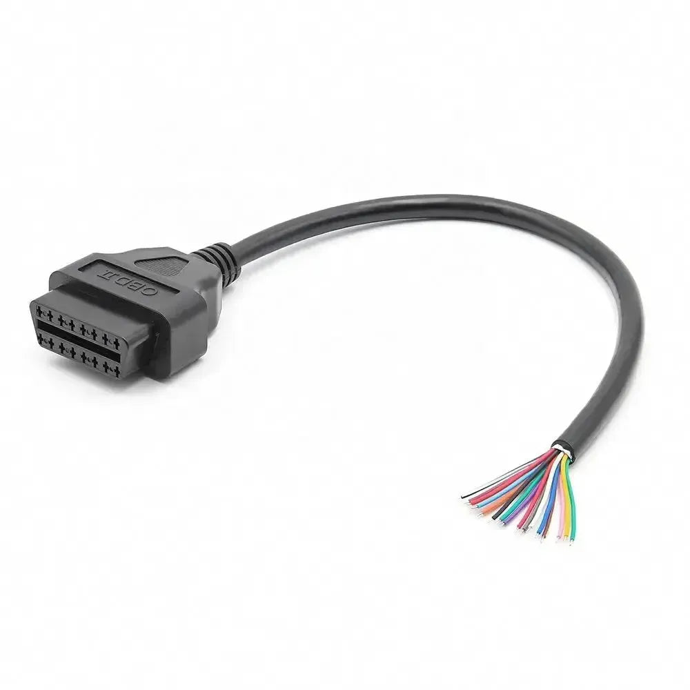 16 Pins OBD2 Stecker Weiblich Mit 16 Offenen Endkabeln Adapterkabel 30 cm