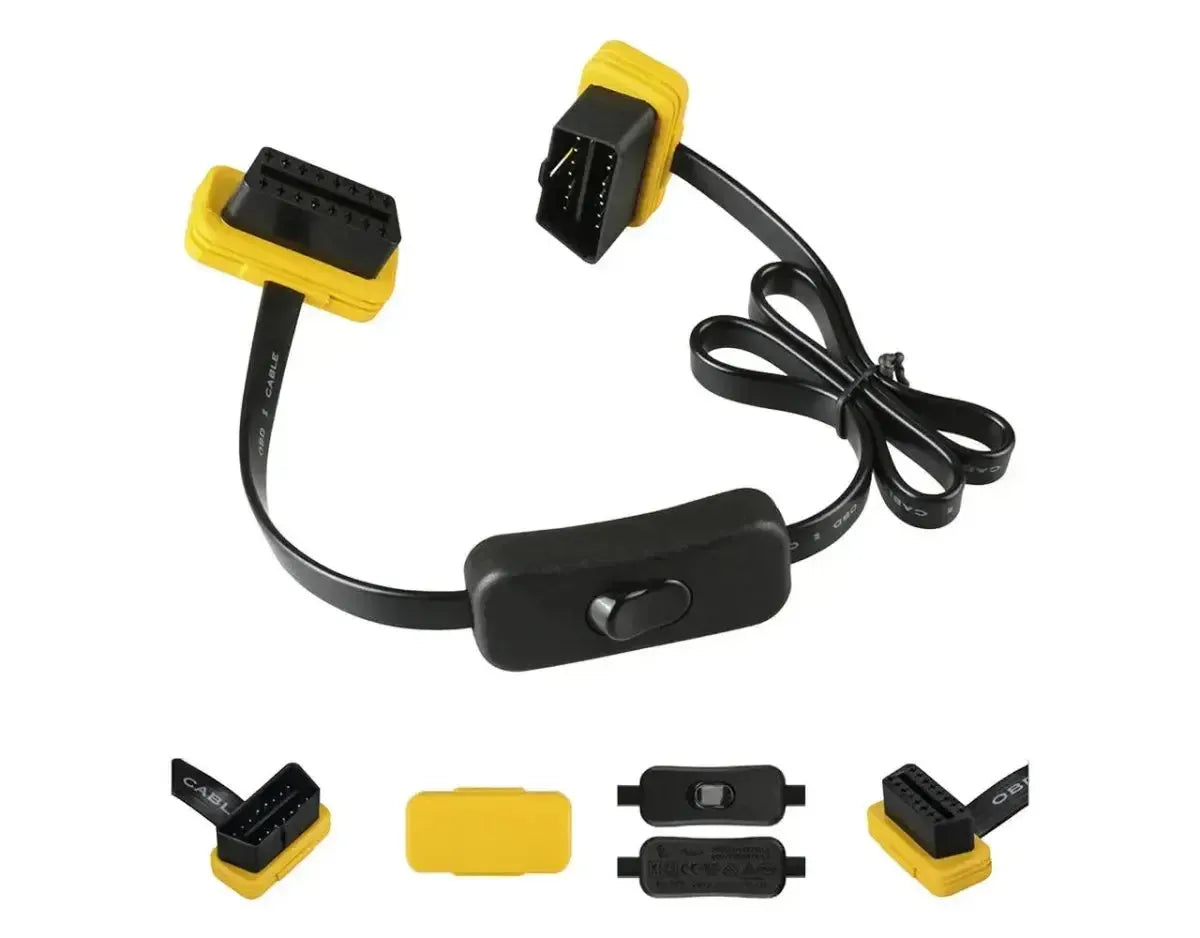Autool (MOC259) | 16-poliges OBD2-Plattenverlängerungskabel mit Schalter (60 cm) | Schnittstelle