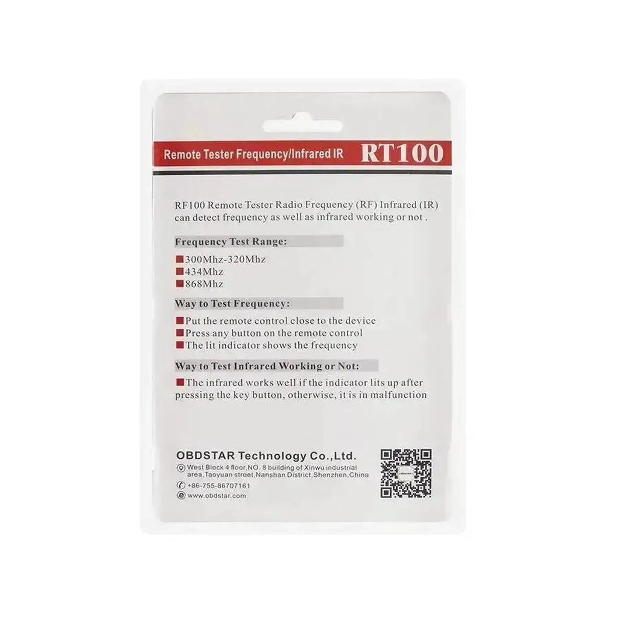 OBDSTAR RT100 | Schlüssel-Frequenz-Infrarottester