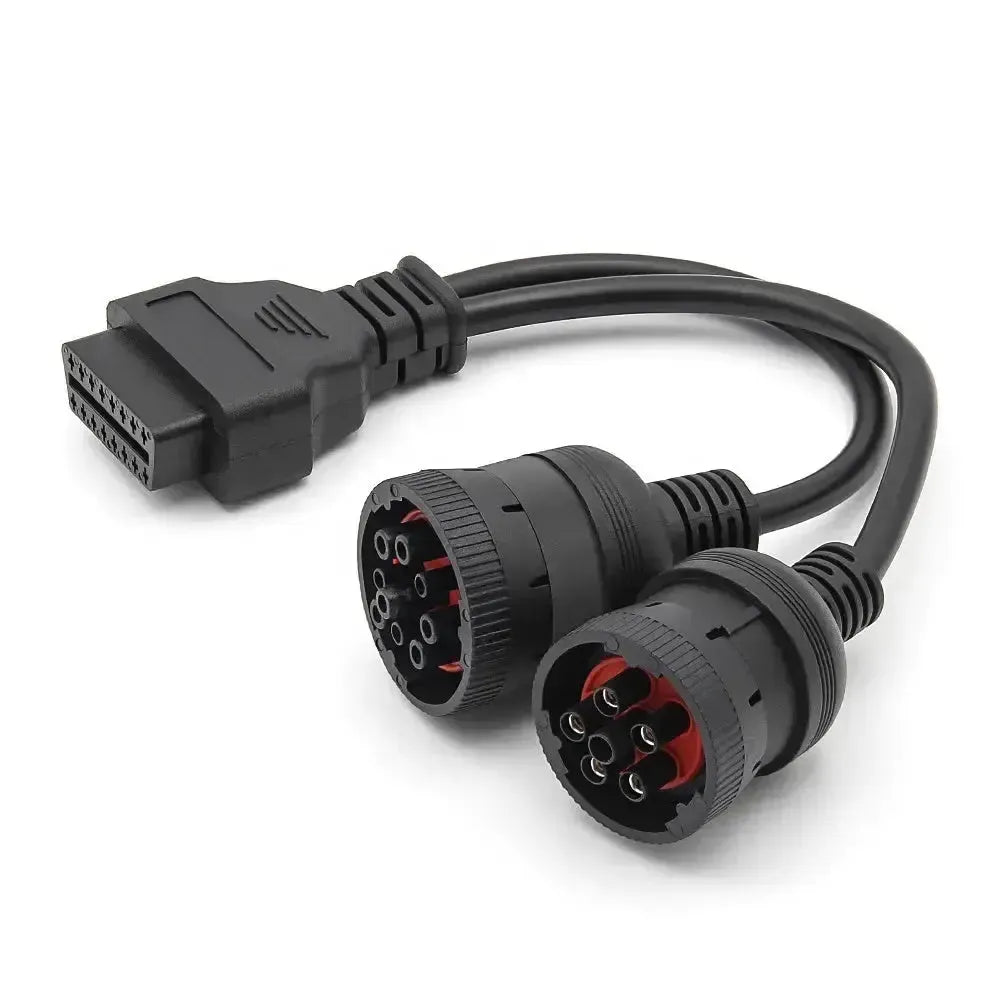 Universelles 6-poliges J1708 + 9-poliges J1939 - 16-poliges OBD2 Adapterkabel für Nutzfahrzeuge und Arbeitsfahrzeuge