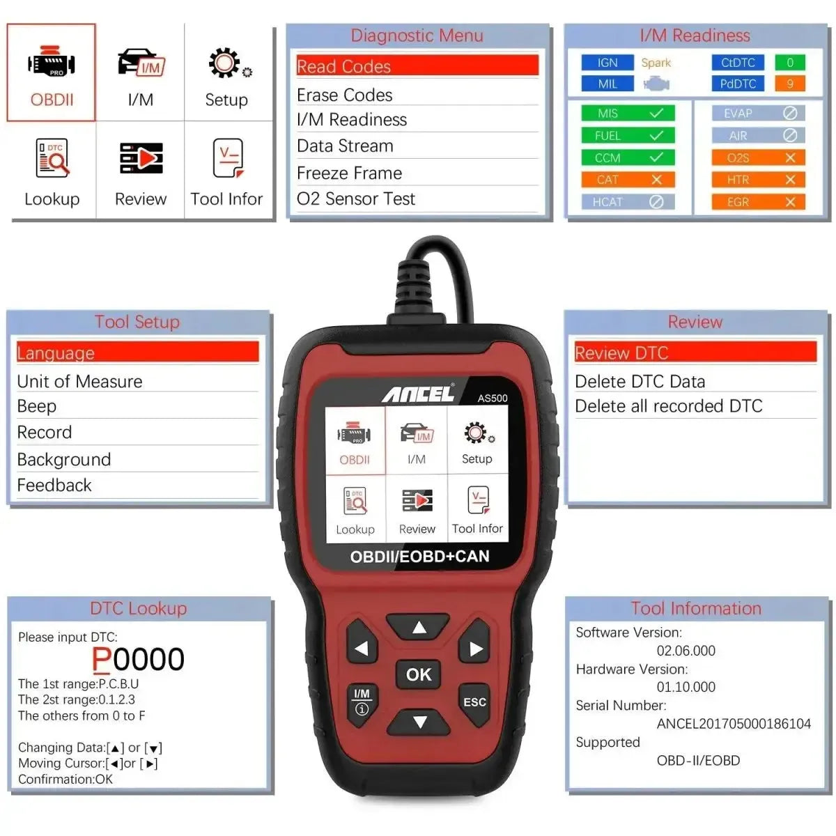 Ancel AS500 Auto Fehlercode-Leser