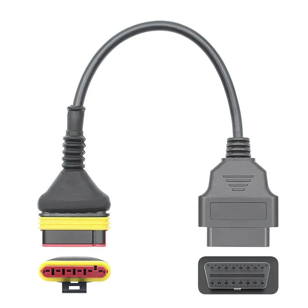 AsTools Benelli 6 Pins OBD - 16 Pins OBD2 Verloopkabel Motorfiets