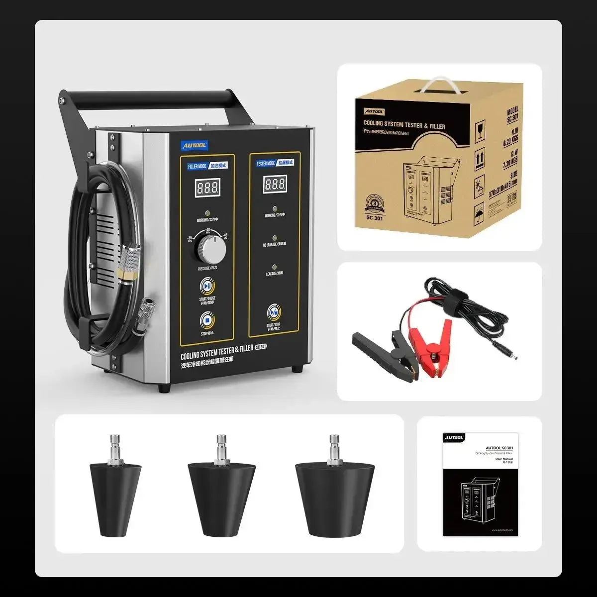Autool SC301 Kühlflüssigkeitstester & Entlüfter