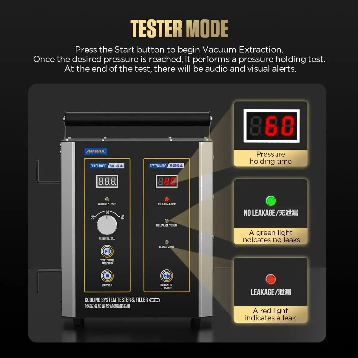 Autool SC301 Kühlflüssigkeitstester & Entlüfter