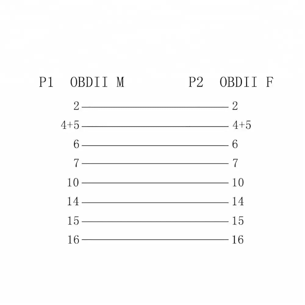 Universell (A0054) | 16-poliges OBD2-Platten-Verlängerungskabel (60 cm) | Schnittstelle