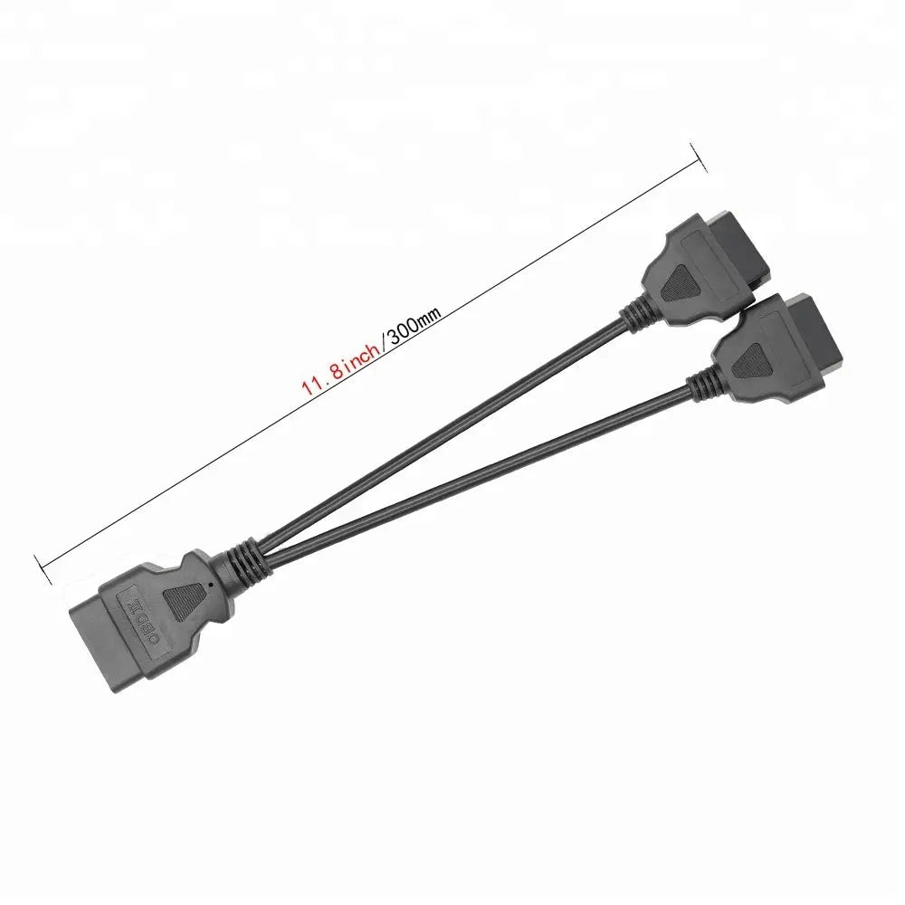 Universele 16 Pins OBD2 Verleng- Splitterkabel 2-Delig 30 cm