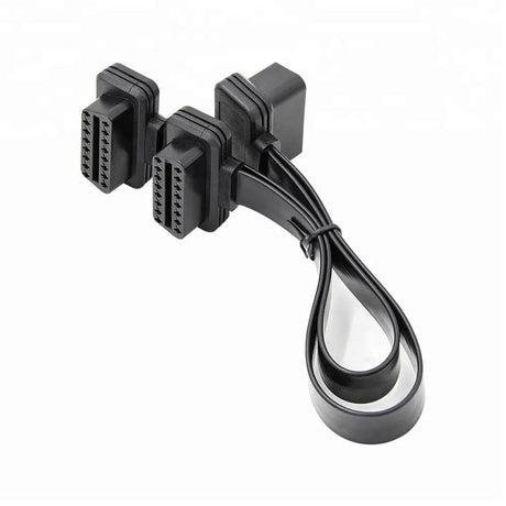 Universele Full 16 Pins OBD2 Platte Verleng- Splitterkabel 2-Delig 30 cm